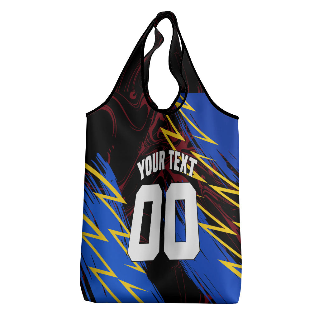 Personalized Antigua And Barbuda Cricket Grocery Bag Falcons Caribbean Lightning Abstract Graphic