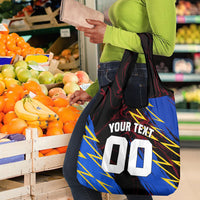 Personalized Antigua And Barbuda Cricket Grocery Bag Falcons Caribbean Lightning Abstract Graphic