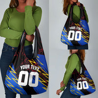 Personalized Antigua And Barbuda Cricket Grocery Bag Falcons Caribbean Lightning Abstract Graphic