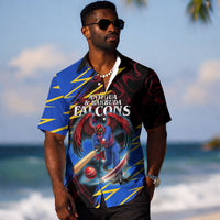 Personalized Antigua And Barbuda Cricket Hawaiian Shirt Falcons Caribbean Lightning Abstract Graphic