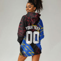 Personalized Antigua And Barbuda Cricket Hoodie Dress Falcons Caribbean Lightning Abstract Graphic