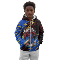 Personalized Antigua And Barbuda Cricket Kid Hoodie Falcons Caribbean Lightning Abstract Graphic
