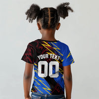 Personalized Antigua And Barbuda Cricket Kid T shirt Falcons Caribbean Lightning Abstract Graphic