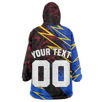 Personalized Antigua And Barbuda Cricket Kid Wearable Blanket Hoodie Falcons Caribbean Lightning Abstract Graphic