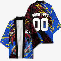 Personalized Antigua And Barbuda Cricket Kimono Falcons Caribbean Lightning Abstract Graphic