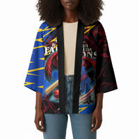 Personalized Antigua And Barbuda Cricket Kimono Falcons Caribbean Lightning Abstract Graphic