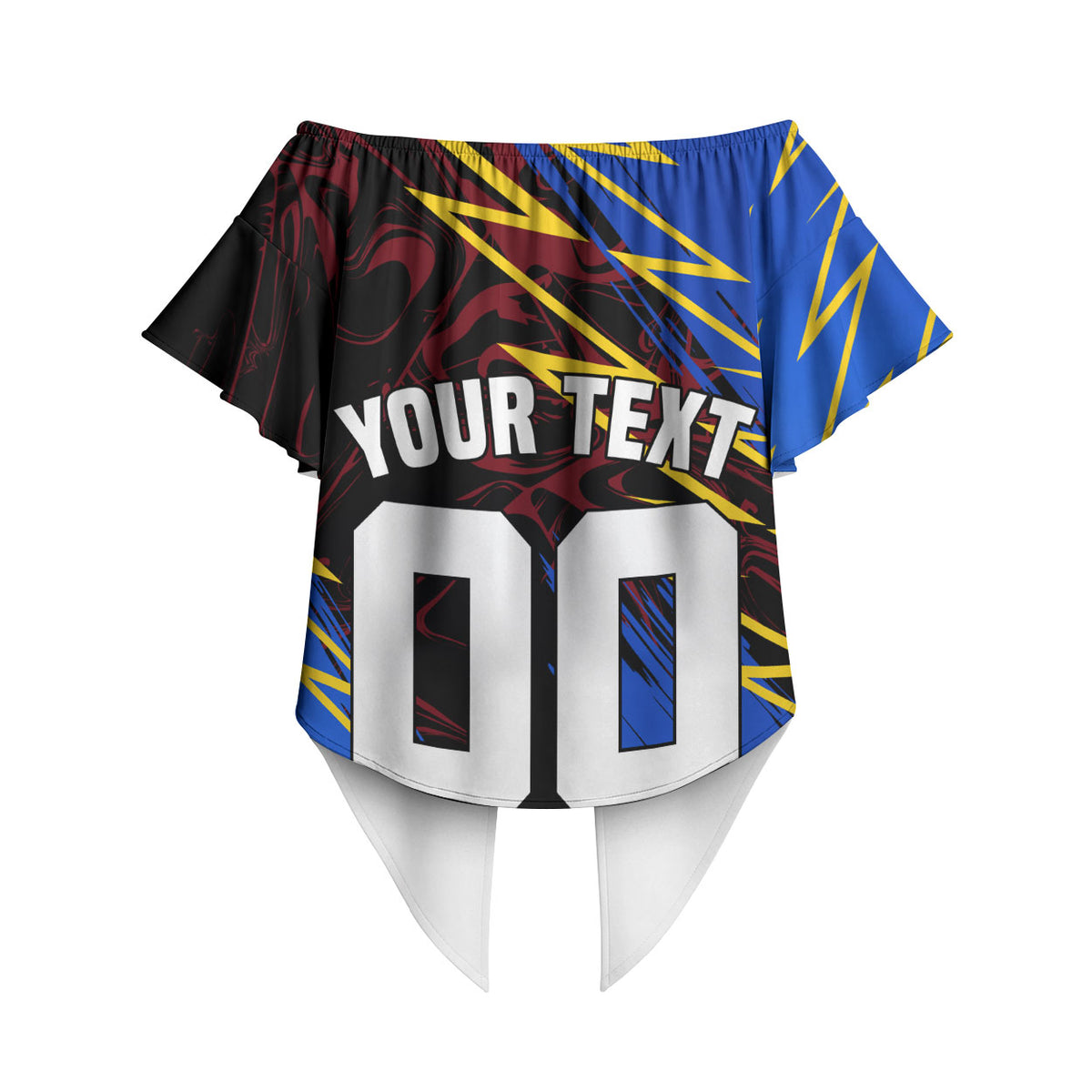 Personalized Antigua And Barbuda Cricket Off Shoulder Wrap Waist Top Falcons Caribbean Lightning Abstract Graphic