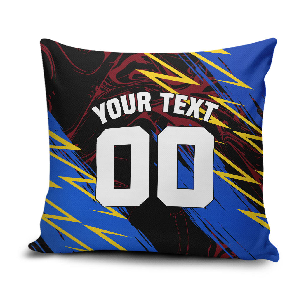 Personalized Antigua And Barbuda Cricket Pillow Cover Falcons Caribbean Lightning Abstract Graphic