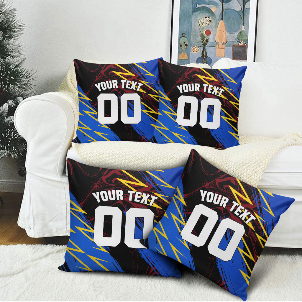 Personalized Antigua And Barbuda Cricket Pillow Cover Falcons Caribbean Lightning Abstract Graphic