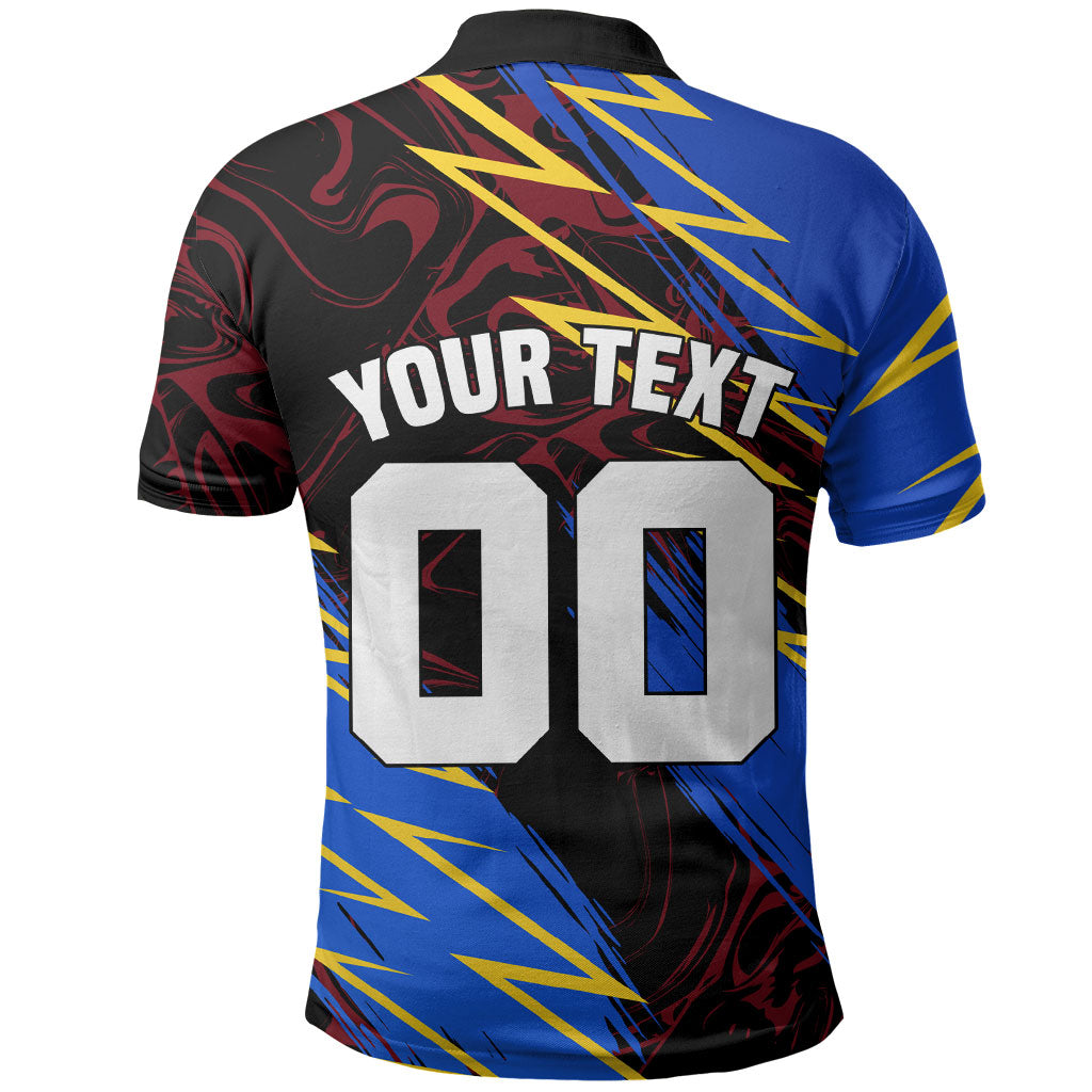 Personalized Antigua And Barbuda Cricket Polo Shirt Falcons Caribbean Lightning Abstract Graphic