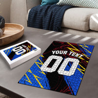 Personalized Antigua And Barbuda Cricket Puzzle Falcons Caribbean Lightning Abstract Graphic