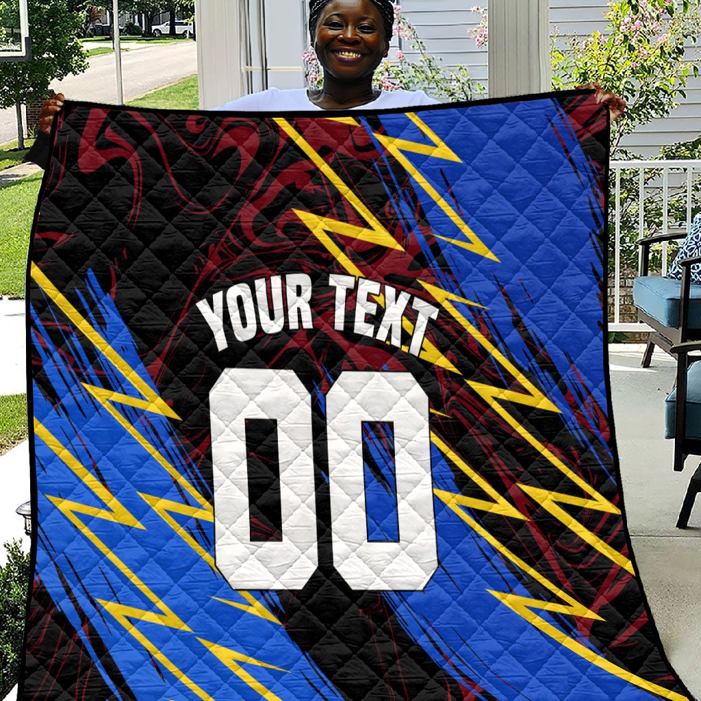 Personalized Antigua And Barbuda Cricket Quilt Falcons Caribbean Lightning Abstract Graphic