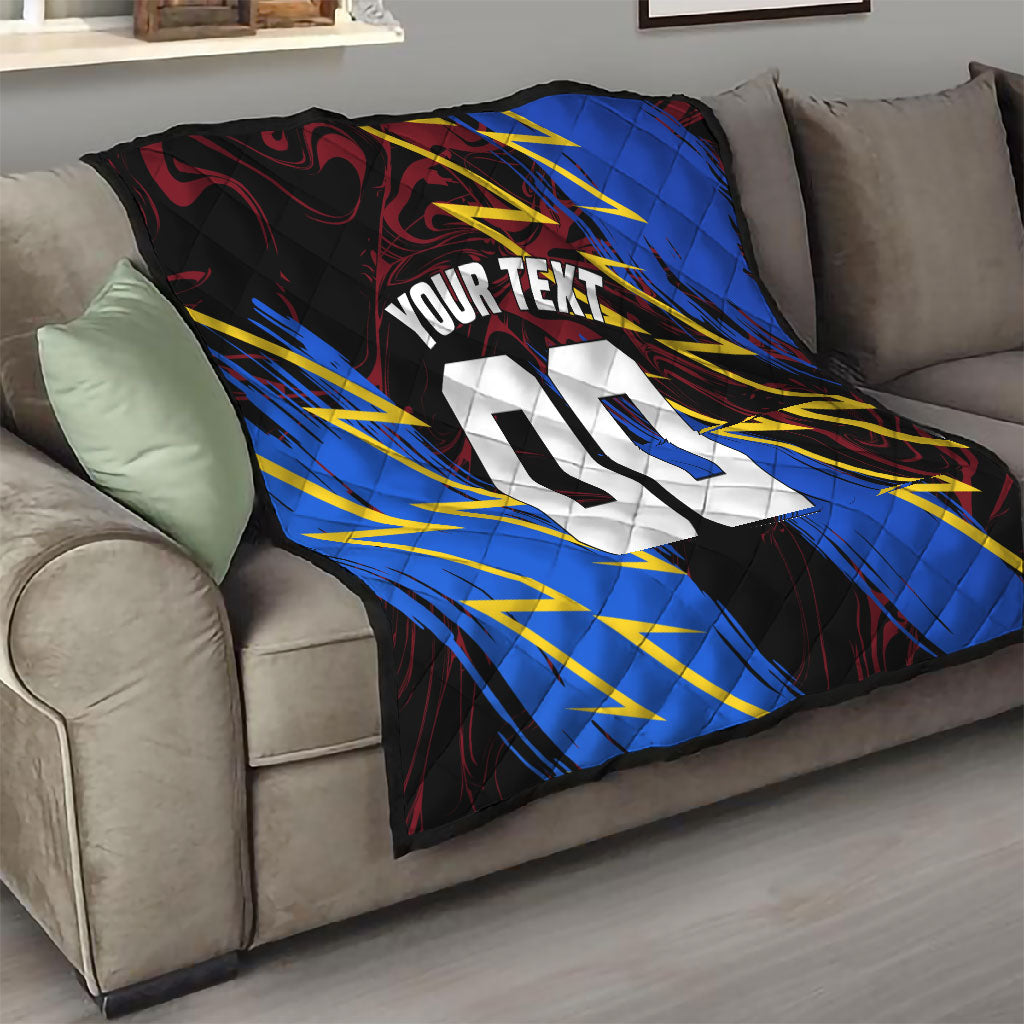 Personalized Antigua And Barbuda Cricket Quilt Falcons Caribbean Lightning Abstract Graphic