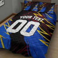 Personalized Antigua And Barbuda Cricket Quilt Bed Set Falcons Caribbean Lightning Abstract Graphic