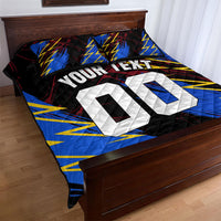 Personalized Antigua And Barbuda Cricket Quilt Bed Set Falcons Caribbean Lightning Abstract Graphic