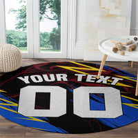 Personalized Antigua And Barbuda Cricket Round Carpet Falcons Caribbean Lightning Abstract Graphic