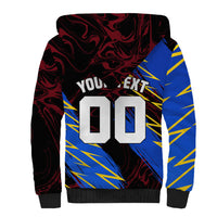 Personalized Antigua And Barbuda Cricket Sherpa Hoodie Falcons Caribbean Lightning Abstract Graphic