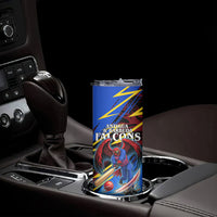 Personalized Antigua And Barbuda Cricket Skinny Tumbler Falcons Caribbean Lightning Abstract Graphic