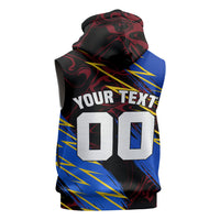 Personalized Antigua And Barbuda Cricket Sleeveless Hoodie Falcons Caribbean Lightning Abstract Graphic