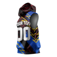 Personalized Antigua And Barbuda Cricket Sleeveless Hoodie Falcons Caribbean Lightning Abstract Graphic