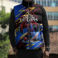 Personalized Antigua And Barbuda Cricket Sleeveless Puffer Jacket Falcons Caribbean Lightning Abstract Graphic