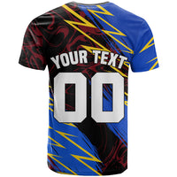 Personalized Antigua And Barbuda Cricket T shirt Falcons Caribbean Lightning Abstract Graphic