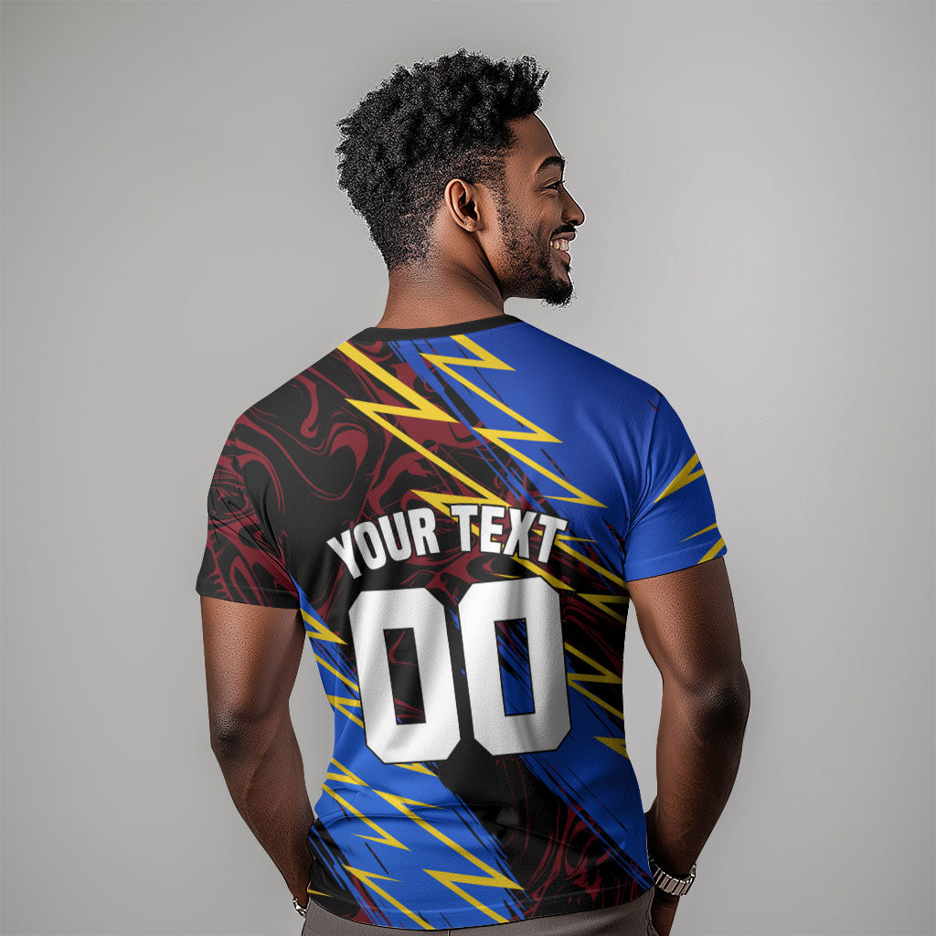 Personalized Antigua And Barbuda Cricket T shirt Falcons Caribbean Lightning Abstract Graphic
