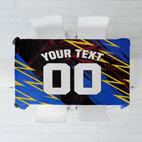 Personalized Antigua And Barbuda Cricket Tablecloth Falcons Caribbean Lightning Abstract Graphic