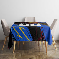 Personalized Antigua And Barbuda Cricket Tablecloth Falcons Caribbean Lightning Abstract Graphic