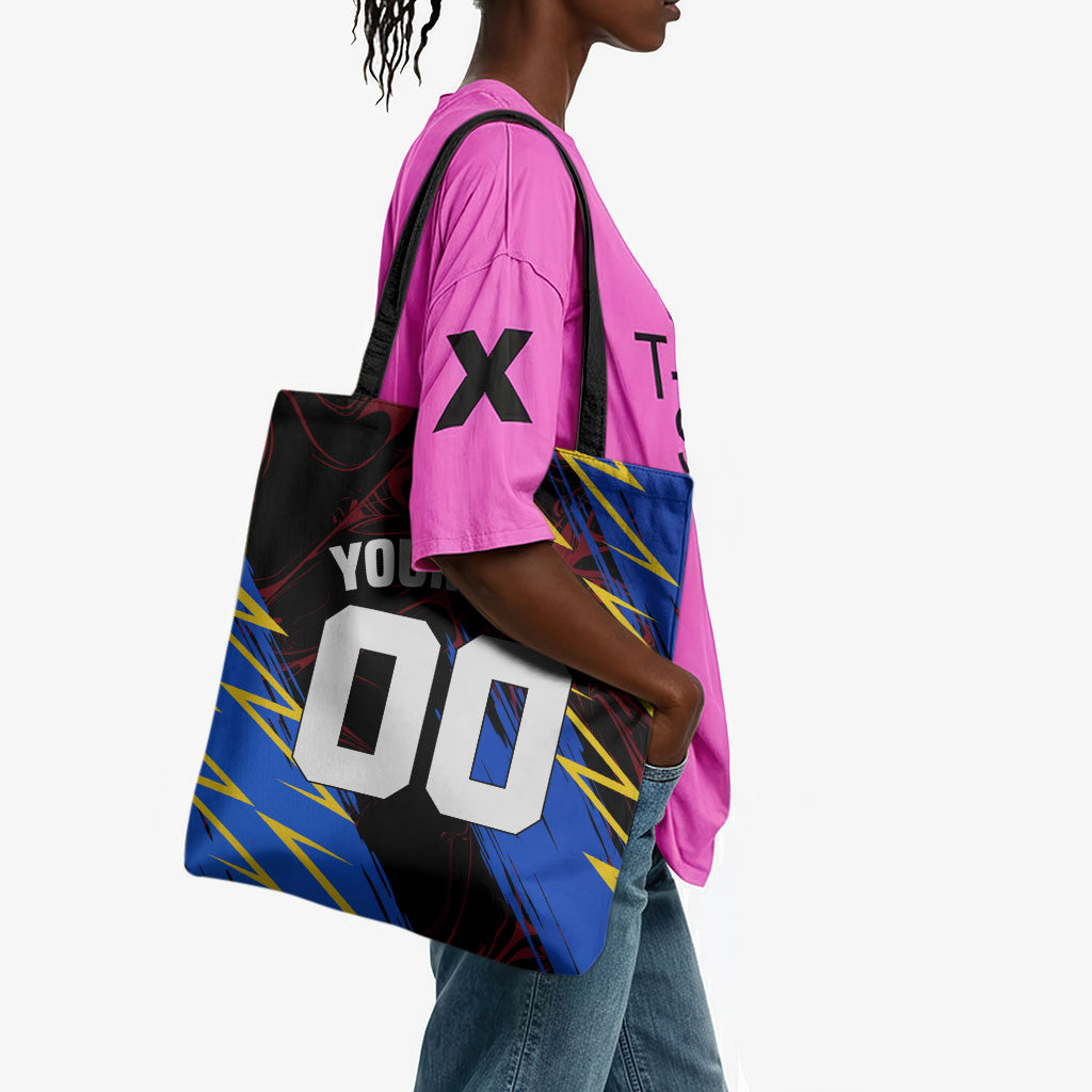 Personalized Antigua And Barbuda Cricket Tote Bag Falcons Caribbean Lightning Abstract Graphic