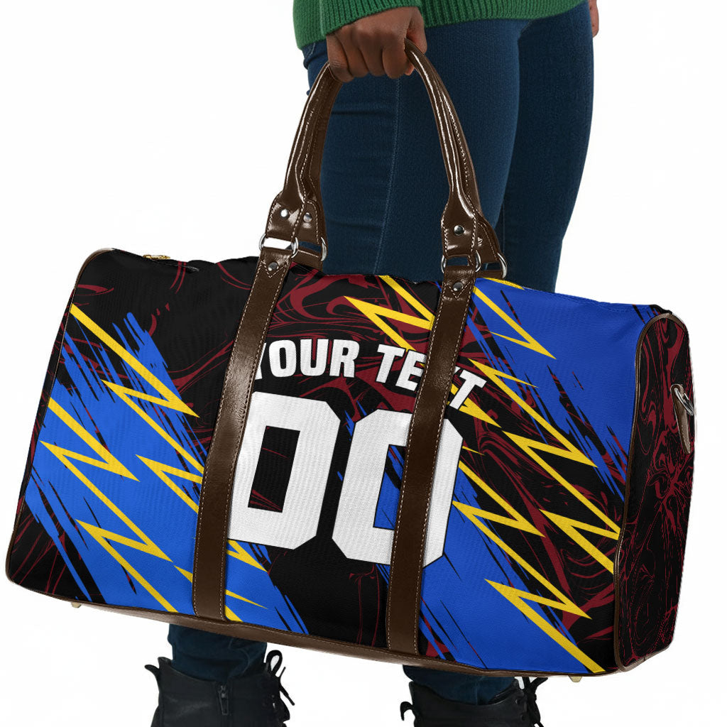 Personalized Antigua And Barbuda Cricket Travel Bag Falcons Caribbean Lightning Abstract Graphic