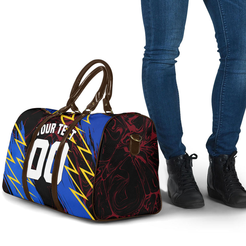 Personalized Antigua And Barbuda Cricket Travel Bag Falcons Caribbean Lightning Abstract Graphic