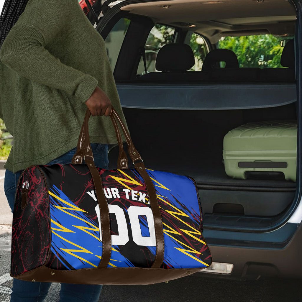 Personalized Antigua And Barbuda Cricket Travel Bag Falcons Caribbean Lightning Abstract Graphic