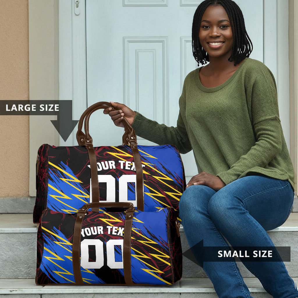 Personalized Antigua And Barbuda Cricket Travel Bag Falcons Caribbean Lightning Abstract Graphic