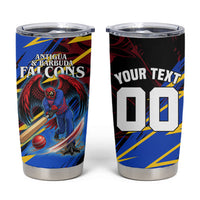 Personalized Antigua And Barbuda Cricket Tumbler Cup Falcons Caribbean Lightning Abstract Graphic