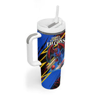 Personalized Antigua And Barbuda Cricket Tumbler With Handle Falcons Caribbean Lightning Abstract Graphic