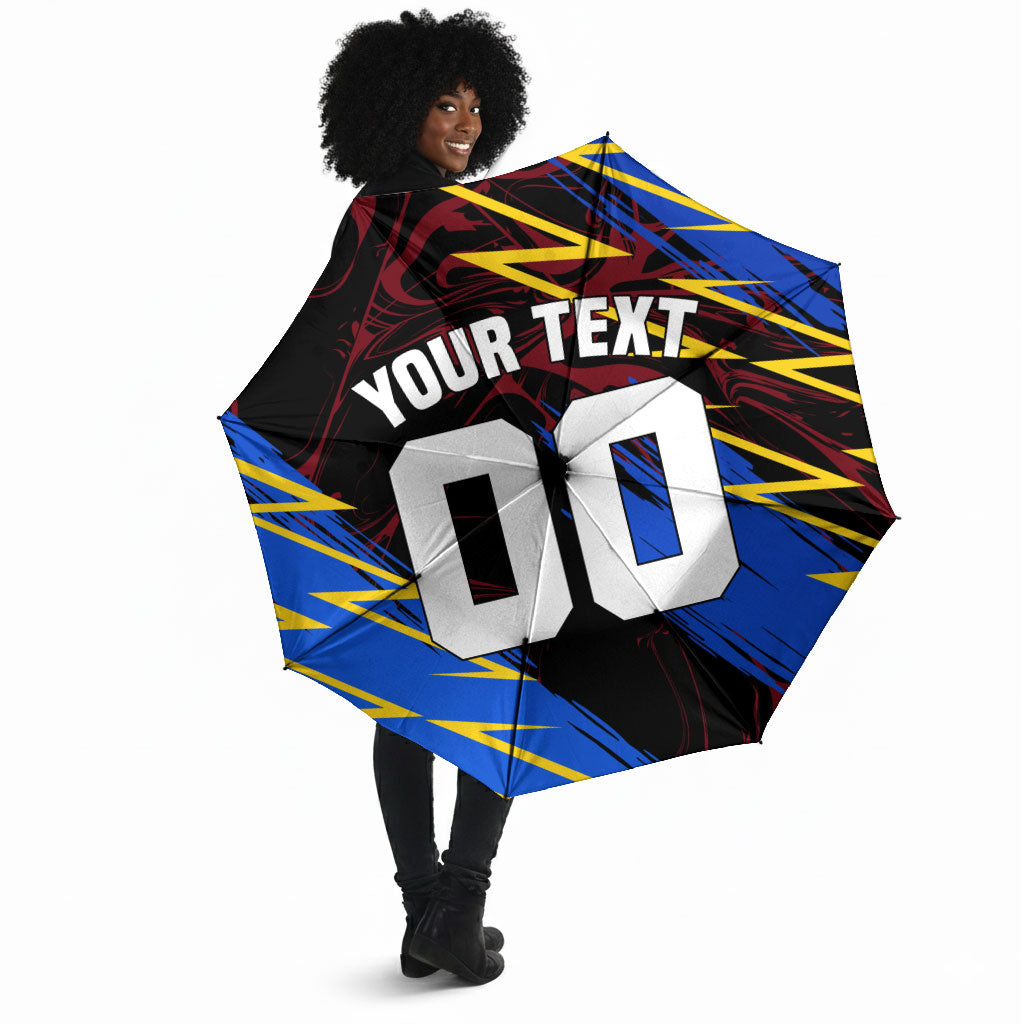 Personalized Antigua And Barbuda Cricket Umbrella Falcons Caribbean Lightning Abstract Graphic