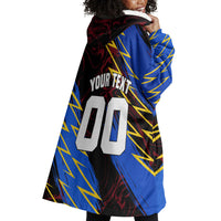Personalized Antigua And Barbuda Cricket Wearable Blanket Hoodie Falcons Caribbean Lightning Abstract Graphic