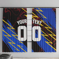 Personalized Antigua And Barbuda Cricket Window Curtain Falcons Caribbean Lightning Abstract Graphic