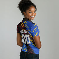 Personalized Antigua And Barbuda Cricket Women Polo Shirt Falcons Caribbean Lightning Abstract Graphic
