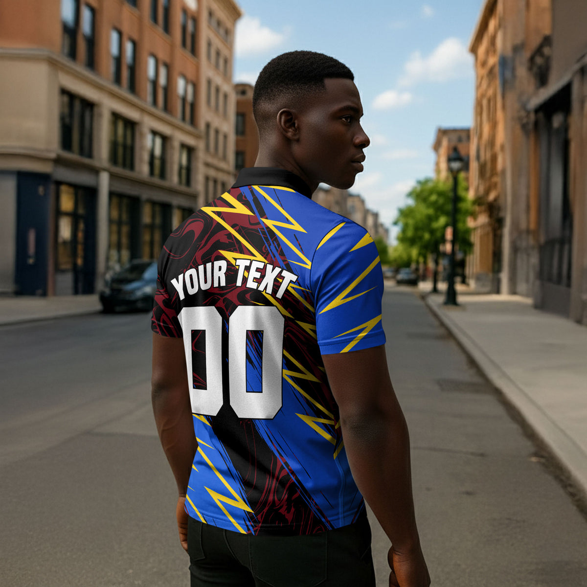 Personalized Antigua And Barbuda Cricket Zipper Polo Shirt Falcons Caribbean Lightning Abstract Graphic