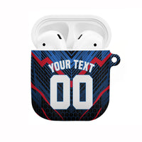 Personalized Antigua And Barbuda Cricket Falcons AirPods Case Abstract Hexagon Pattern Sport