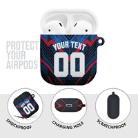 Personalized Antigua And Barbuda Cricket Falcons AirPods Case Abstract Hexagon Pattern Sport