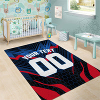 Personalized Antigua And Barbuda Cricket Falcons Area Rug Abstract Hexagon Pattern Sport