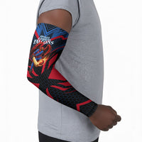 Personalized Antigua And Barbuda Cricket Falcons Arm Sleeves Abstract Hexagon Pattern Sport