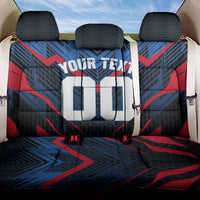 Personalized Antigua And Barbuda Cricket Falcons Back Car Seat Cover Abstract Hexagon Pattern Sport