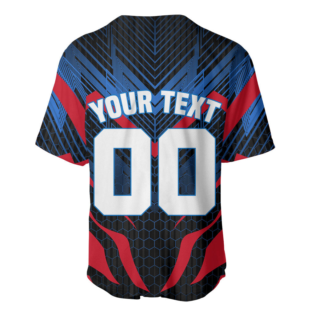 Personalized Antigua And Barbuda Cricket Falcons Baseball Jersey Abstract Hexagon Pattern Sport