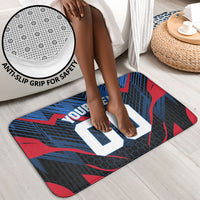 Personalized Antigua And Barbuda Cricket Falcons Bathroom Set Abstract Hexagon Pattern Sport