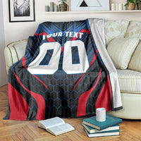 Personalized Antigua And Barbuda Cricket Falcons Blanket Abstract Hexagon Pattern Sport