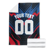 Personalized Antigua And Barbuda Cricket Falcons Blanket Abstract Hexagon Pattern Sport